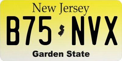 NJ license plate B75NVX