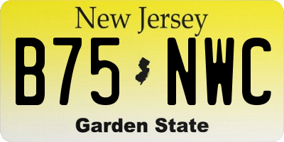 NJ license plate B75NWC