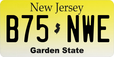 NJ license plate B75NWE