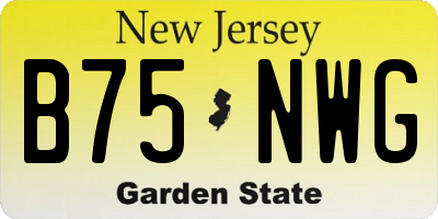 NJ license plate B75NWG