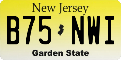 NJ license plate B75NWI