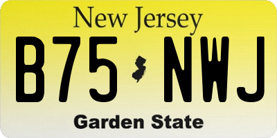 NJ license plate B75NWJ