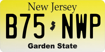 NJ license plate B75NWP