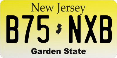 NJ license plate B75NXB
