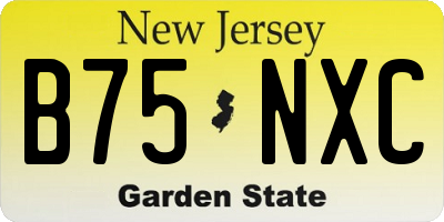 NJ license plate B75NXC