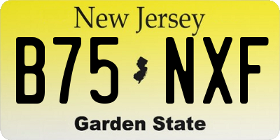 NJ license plate B75NXF