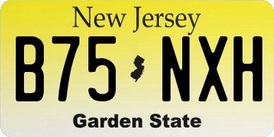 NJ license plate B75NXH
