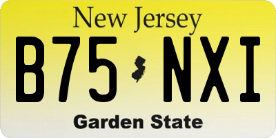 NJ license plate B75NXI