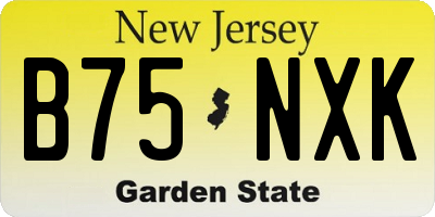 NJ license plate B75NXK