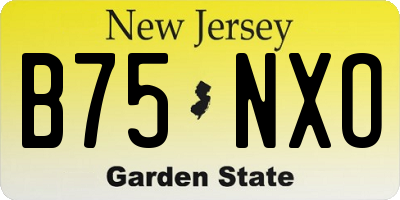 NJ license plate B75NXO