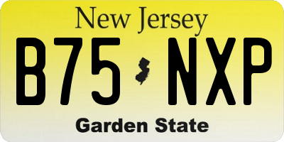NJ license plate B75NXP