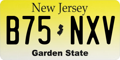 NJ license plate B75NXV