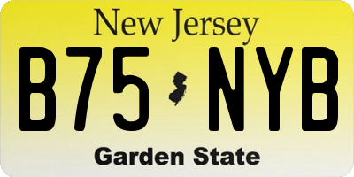 NJ license plate B75NYB