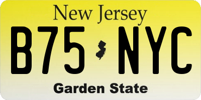 NJ license plate B75NYC
