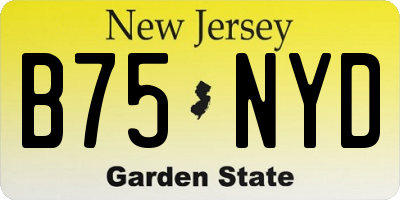 NJ license plate B75NYD