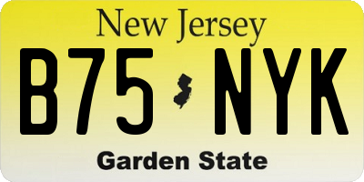 NJ license plate B75NYK