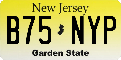 NJ license plate B75NYP