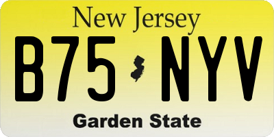 NJ license plate B75NYV