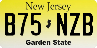 NJ license plate B75NZB