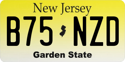 NJ license plate B75NZD