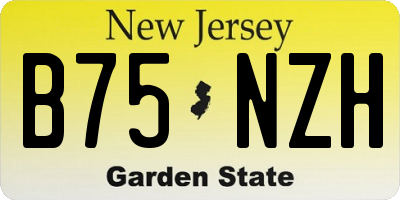 NJ license plate B75NZH
