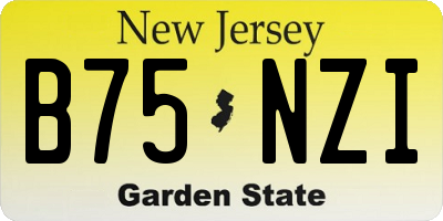 NJ license plate B75NZI