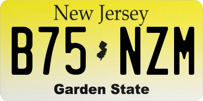 NJ license plate B75NZM