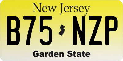 NJ license plate B75NZP
