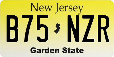 NJ license plate B75NZR