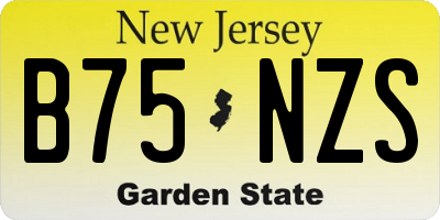NJ license plate B75NZS