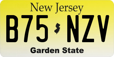 NJ license plate B75NZV
