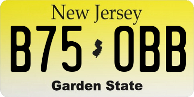 NJ license plate B75OBB