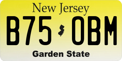 NJ license plate B75OBM