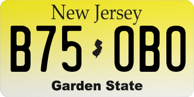 NJ license plate B75OBO