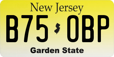 NJ license plate B75OBP