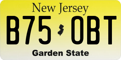 NJ license plate B75OBT