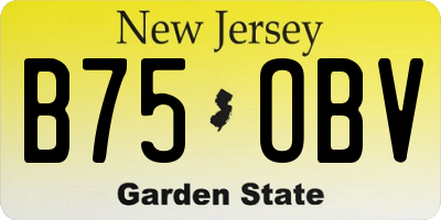 NJ license plate B75OBV