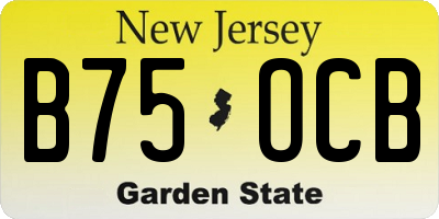 NJ license plate B75OCB