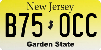 NJ license plate B75OCC