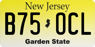 NJ license plate B75OCL