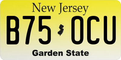 NJ license plate B75OCU