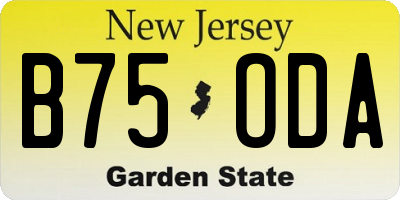 NJ license plate B75ODA