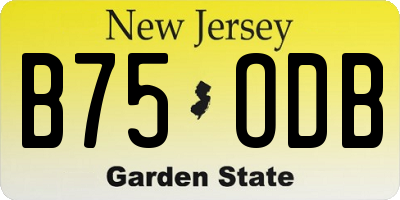 NJ license plate B75ODB