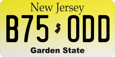 NJ license plate B75ODD