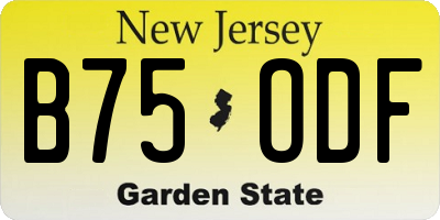 NJ license plate B75ODF