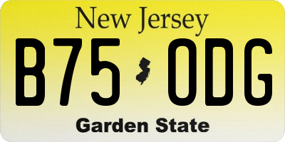 NJ license plate B75ODG