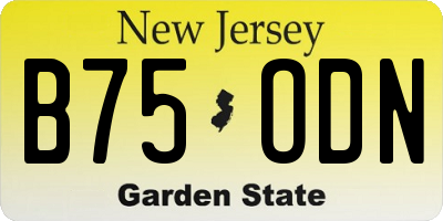 NJ license plate B75ODN