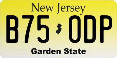 NJ license plate B75ODP