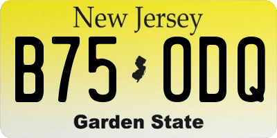 NJ license plate B75ODQ
