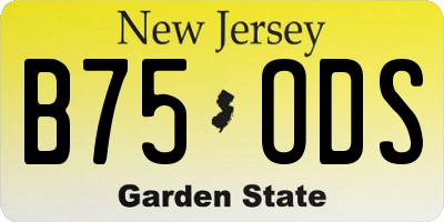 NJ license plate B75ODS